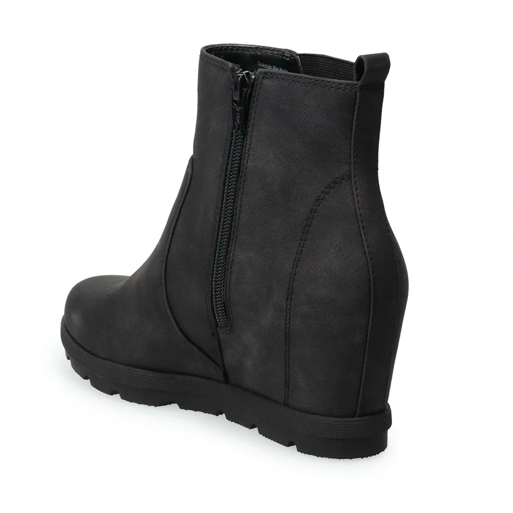 Sonoma Goods For Life Mayfly Hidden Wedge Ankle Boots – Black, Size 8.5 (NIB) - Picture 2 of 8